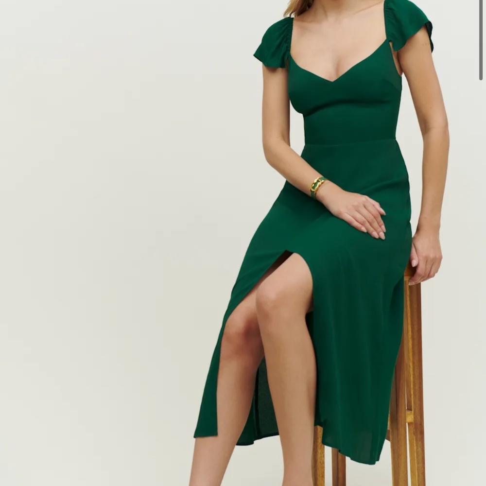 Reformation Baxley Dress Emerald - Size 4
